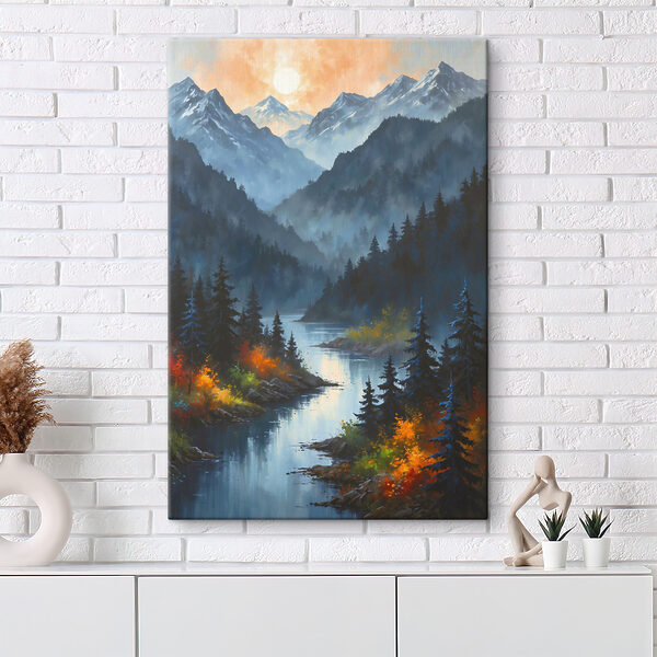 Tableaux Tableaux Une rivière qui coule dans une vallée de montagne (UGS : s38096)
