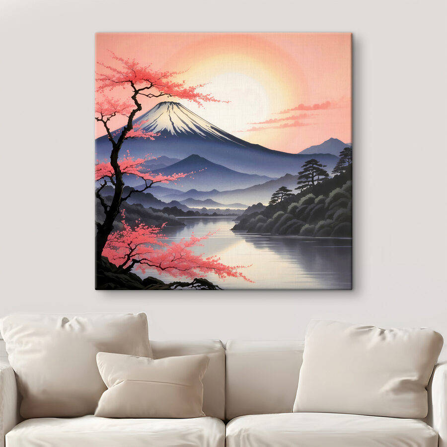 Une montagne avec un lac et des arbres