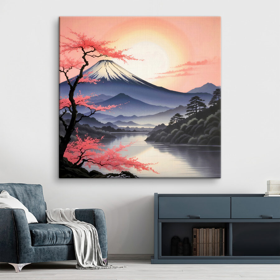 Une montagne avec un lac et des arbres