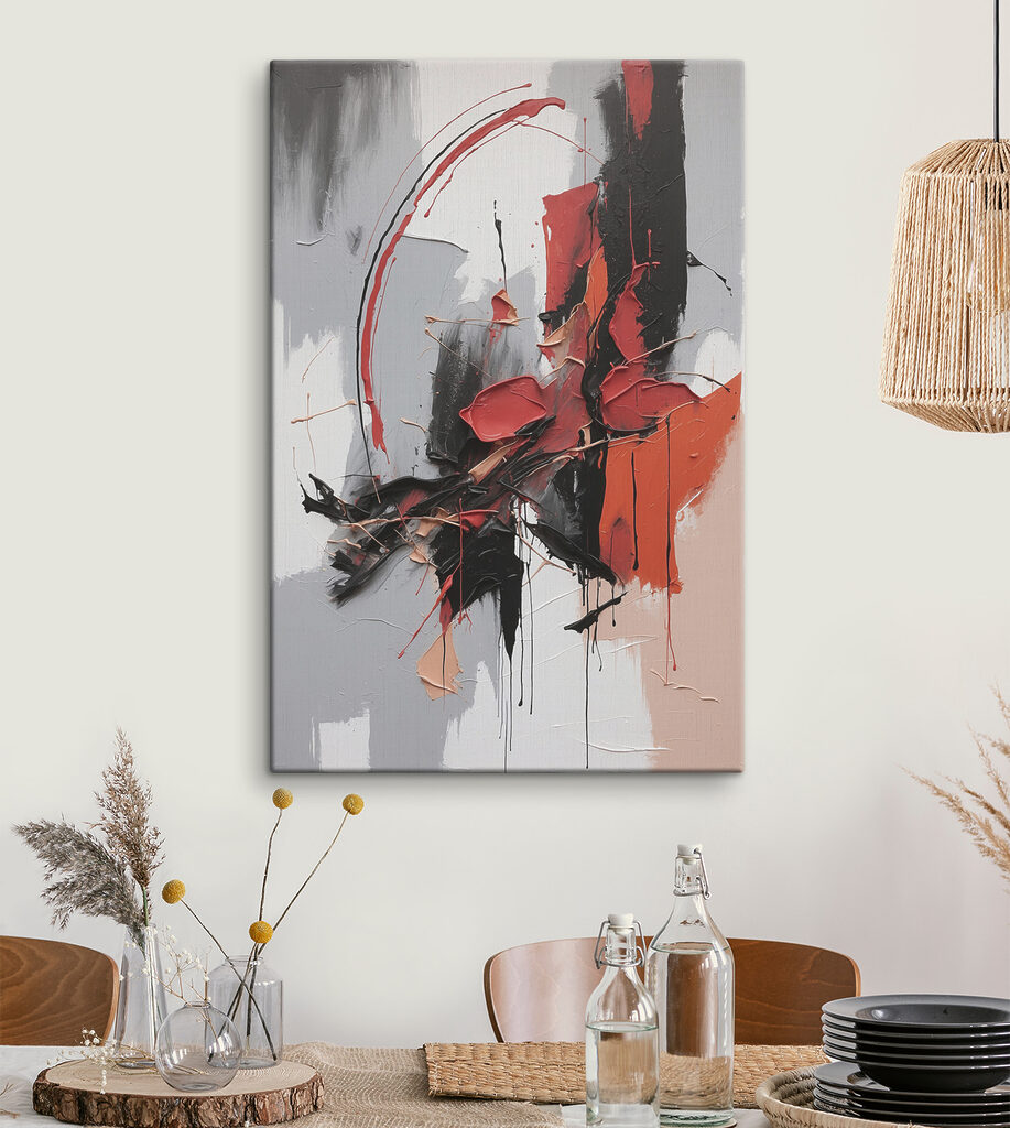 A painting of a person with different colors