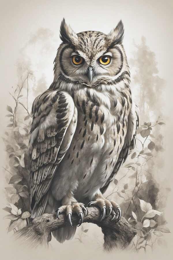 Peinture d'un hibou Peinture d'un hibou