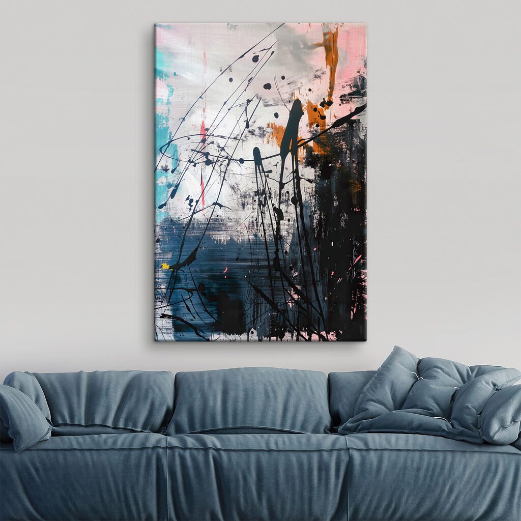 A painting of splattered paint