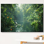 Tableaux Un oiseau dans une rivière