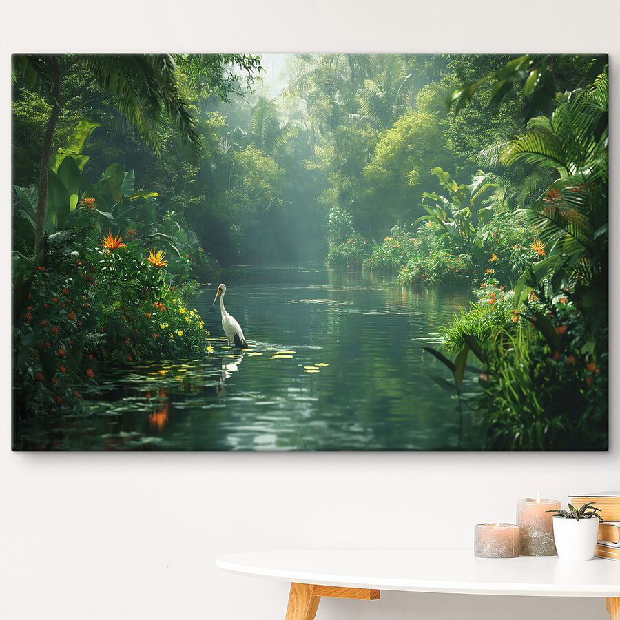 Un oiseau dans une rivière