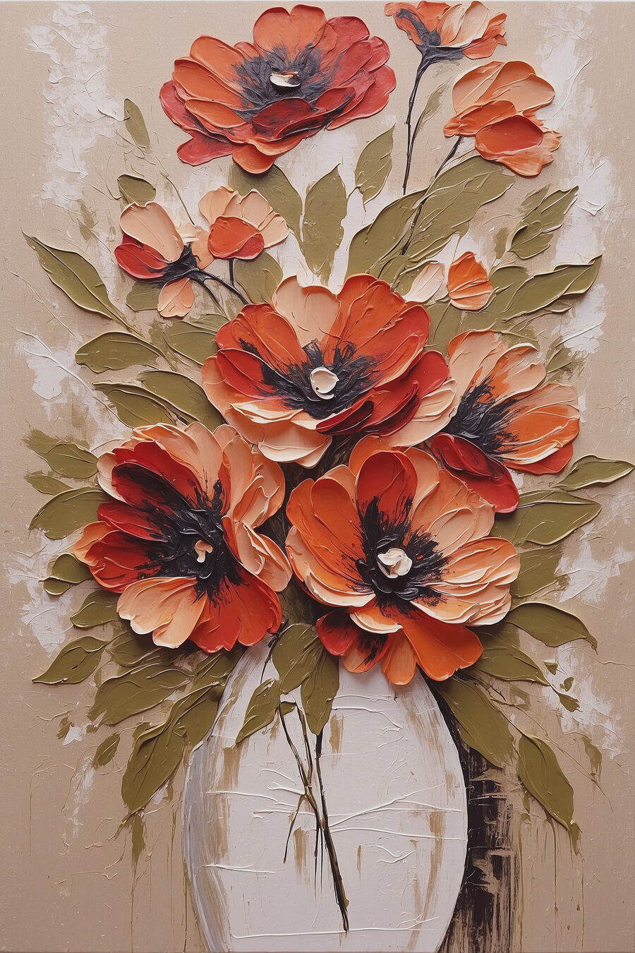 Tableaux Peinture de fleurs dans un vase – Image 9