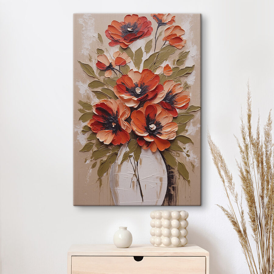 Tableaux Peinture de fleurs dans un vase – Image 3