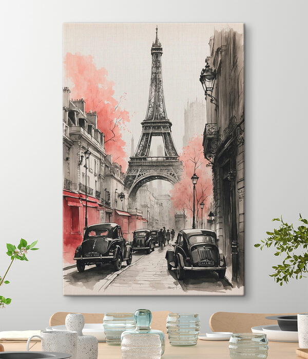 Une rue avec des voitures et une tour Une rue avec des voitures et une tour