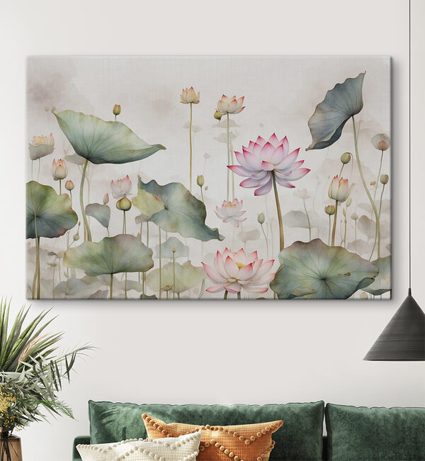 Une peinture de fleurs et de feuilles Une peinture de fleurs et de feuilles