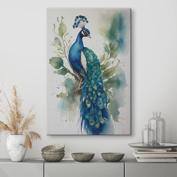 Une aquarelle d'un paon Une aquarelle d'un paon