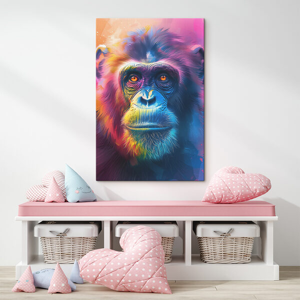 Un singe coloré aux yeux orange Un singe coloré aux yeux orange