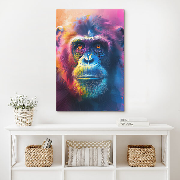 Un singe coloré aux yeux orange Un singe coloré aux yeux orange