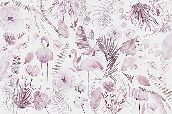 w00507v2p 600x400 - Un motif de fleurs et de flamants roses - tegory