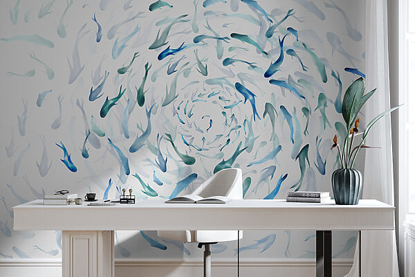 Un groupe de poissons nageant en spirale w00510piw1mr 600x400 - Un groupe de poissons nageant en spirale