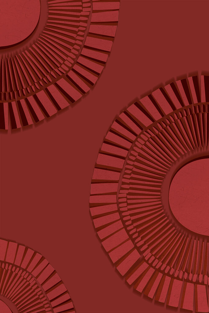 s38110p 683x1024 - Un motif circulaire rouge sur fond rouge - tegory