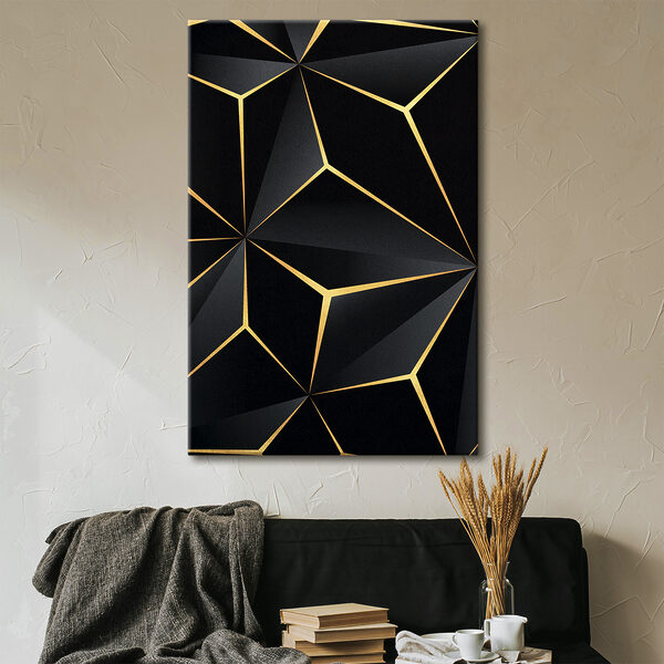Élégant motif géométrique noir avec accents Élégant motif géométrique noir avec accents