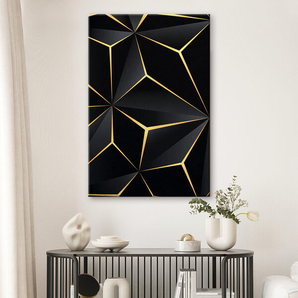 Élégant motif géométrique noir avec accents Élégant motif géométrique noir avec accents