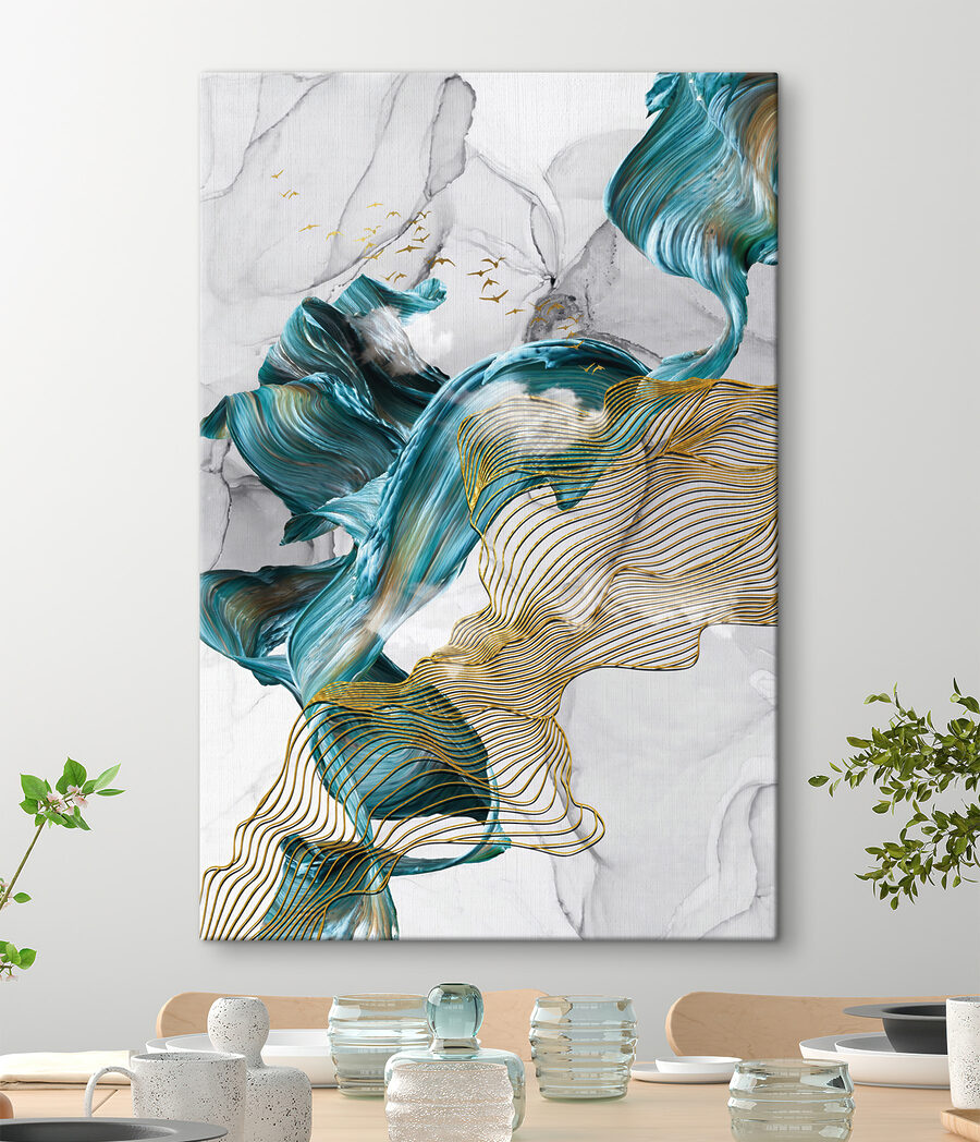 Vagues éthérées et oiseaux en vol Vagues éthérées et oiseaux en vol