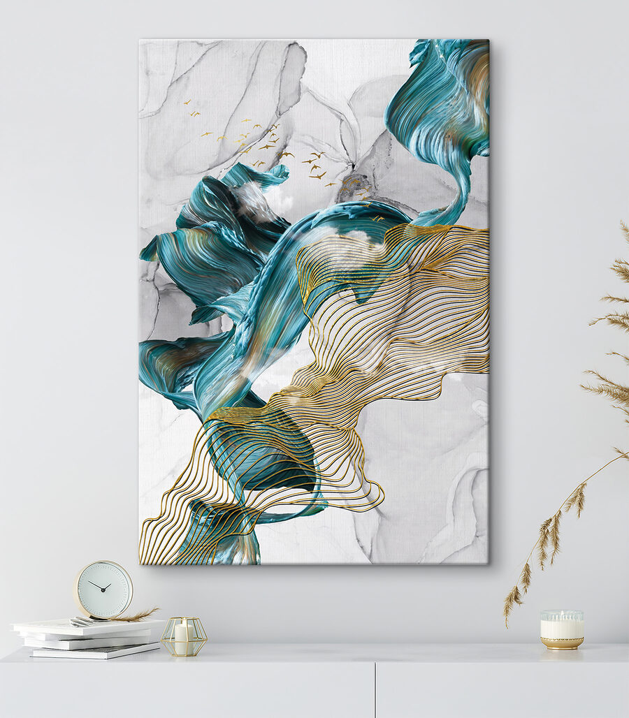 Vagues éthérées et oiseaux en vol Vagues éthérées et oiseaux en vol