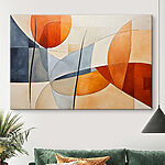 Canard dans un étang avec des fleurs de lotus Tableaux Une peinture de cercles et de lignes