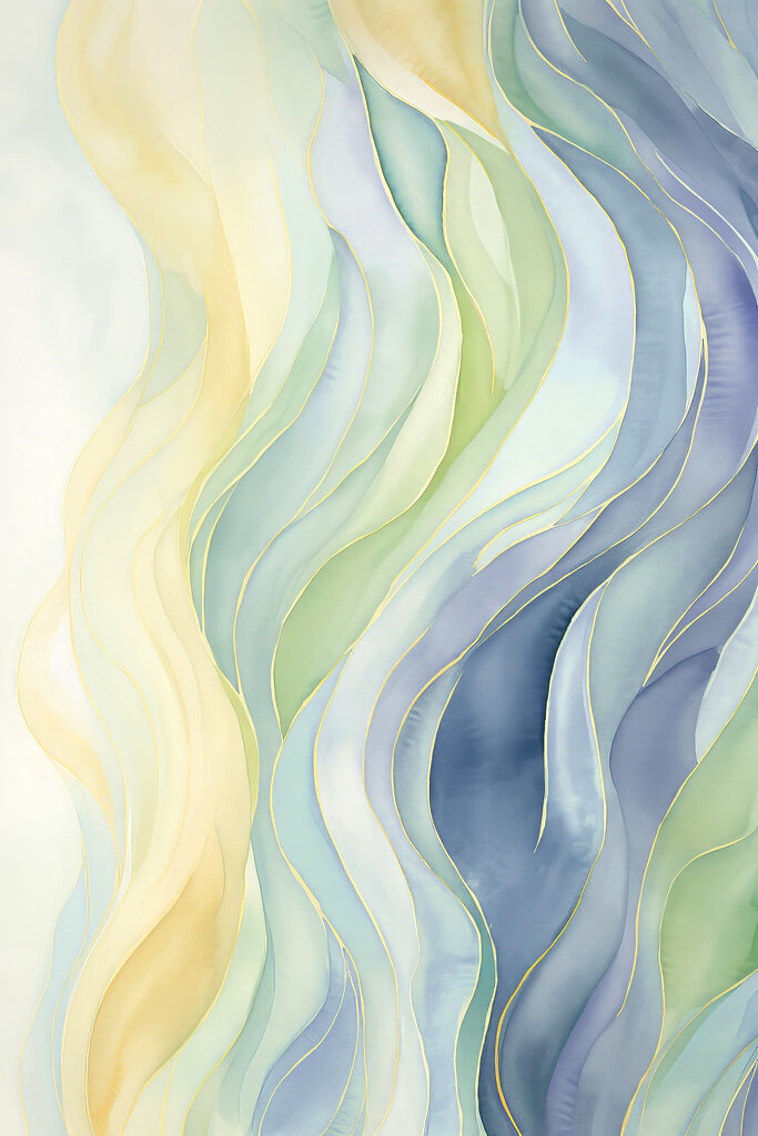 Lignes ondulées colorées sur une surface blanche s37504p 683x1024 - Lignes ondulées colorées sur une surface blanche - tegory