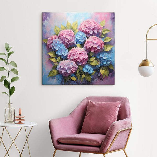 Une peinture de fleurs et de feuilles Une peinture de fleurs et de feuilles