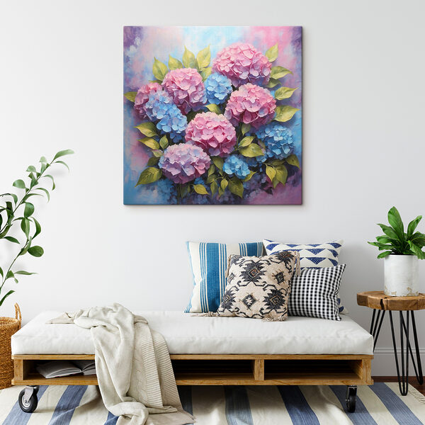 Une peinture de fleurs et de feuilles Une peinture de fleurs et de feuilles