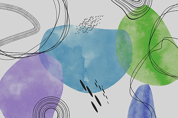 Un art coloré avec des lignes et des points noirs Un art coloré avec des lignes et des points noirs