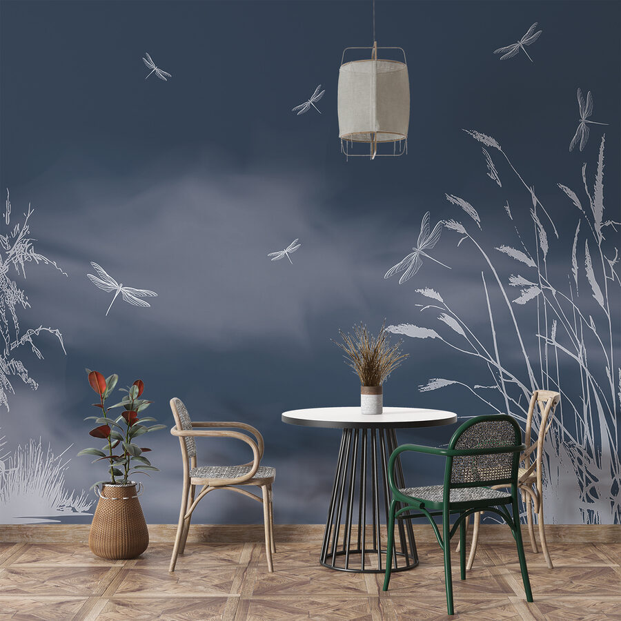 Libellules volant dans le ciel