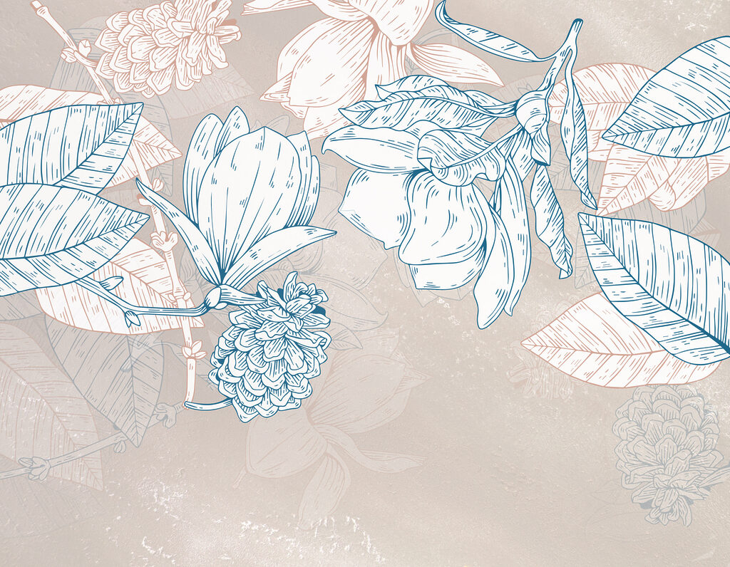 Un dessin de fleurs et de feuilles Un dessin de fleurs et de feuilles