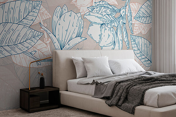 Un dessin de fleurs et de feuilles Un dessin de fleurs et de feuilles