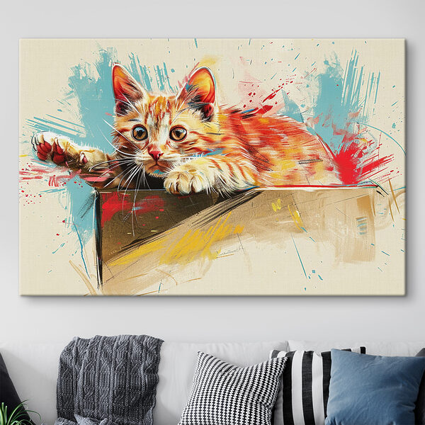 Un chat couché sur une boîte Un chat couché sur une boîte