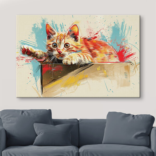 Un chat couché sur une boîte Un chat couché sur une boîte