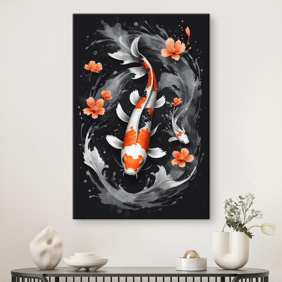 Un poisson avec des fleurs et de l'eau