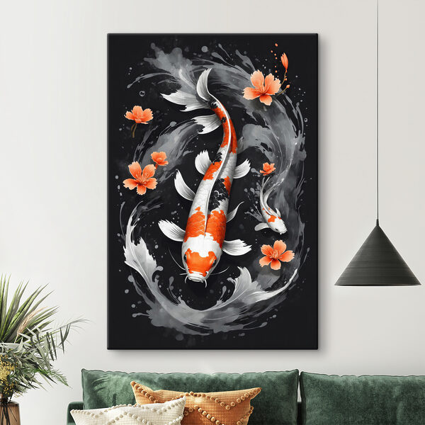 Un poisson avec des fleurs et de l'eau Un poisson avec des fleurs et de l'eau