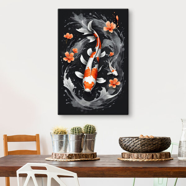 Un poisson avec des fleurs et de l'eau Un poisson avec des fleurs et de l'eau