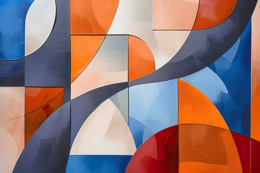 Tableaux Une œuvre d'art colorée aux formes courbes – Image 3