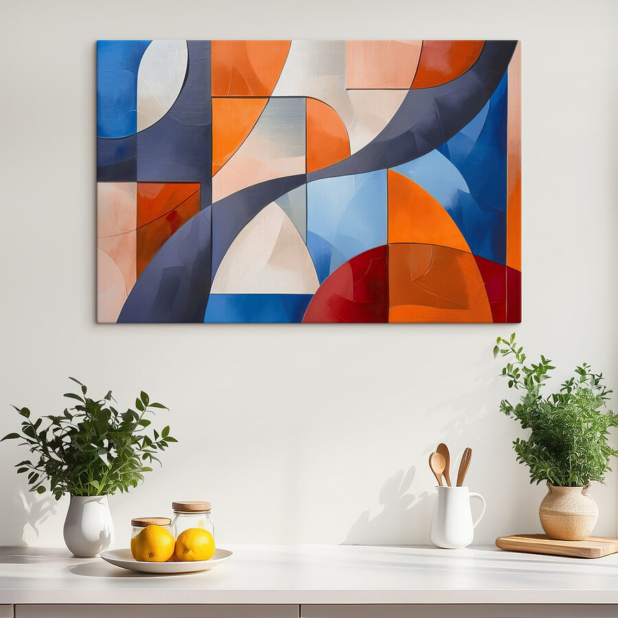 Tableaux Une œuvre d'art colorée aux formes courbes