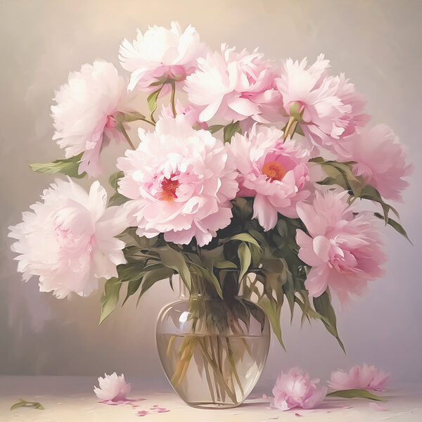 Un vase de fleurs roses Un vase de fleurs roses
