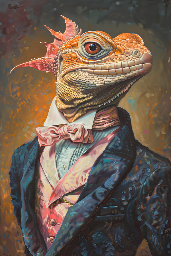 Un lézard en costume Un lézard en costume