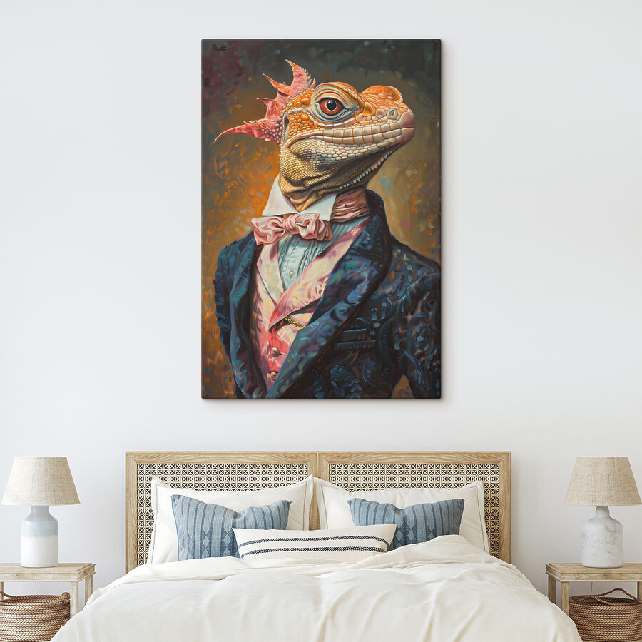 Un lézard en costume