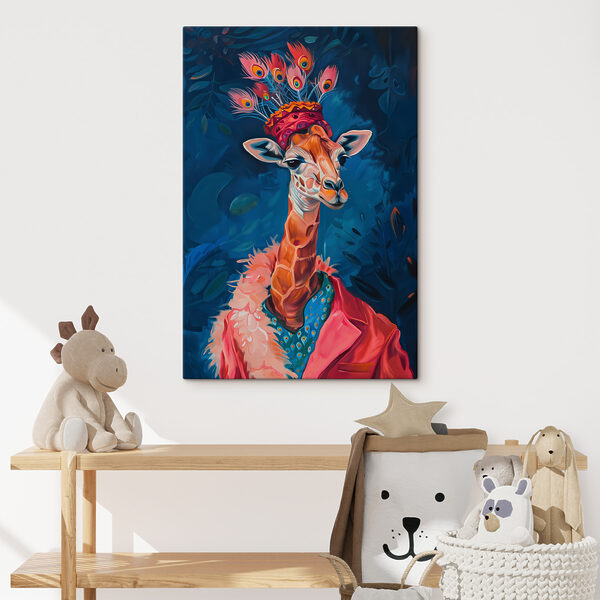 Une girafe portant un chapeau Une girafe portant un chapeau
