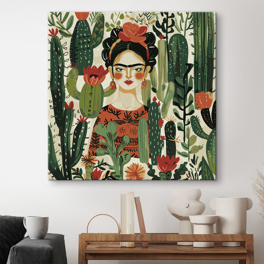 A painting of a woman with a flower in her hair A painting of a woman with a flower in her hair