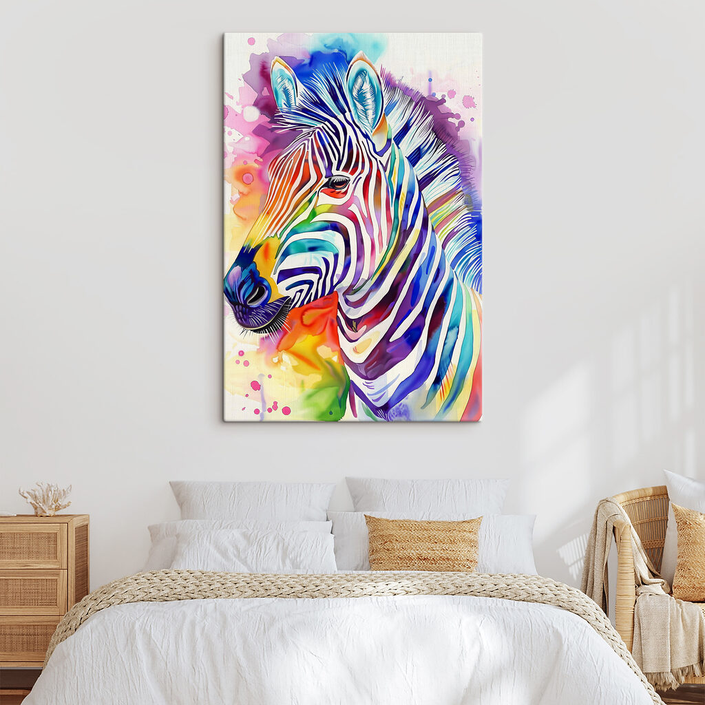 A colorful zebra with rainbow colors A colorful zebra with rainbow colors