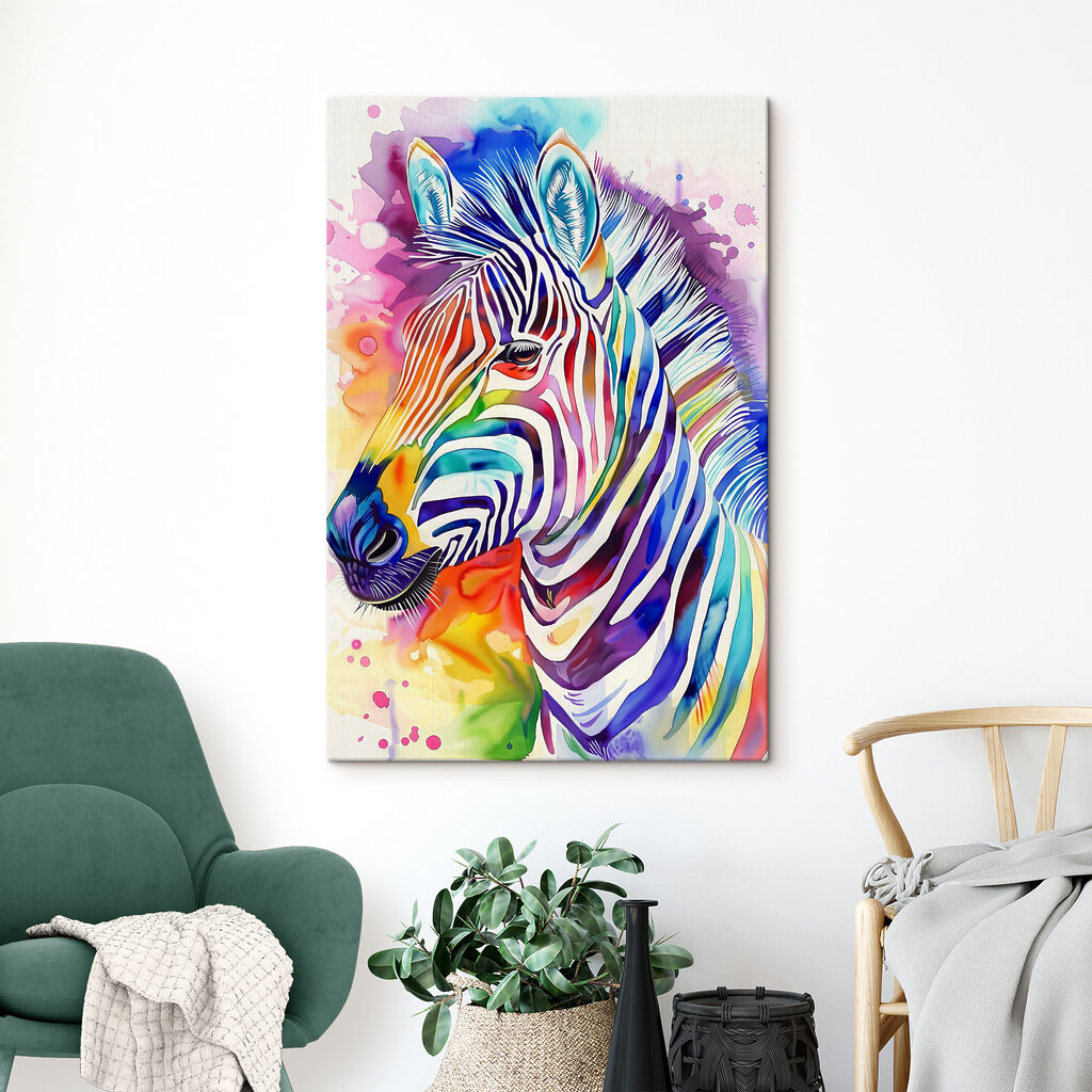 A colorful zebra with rainbow colors A colorful zebra with rainbow colors