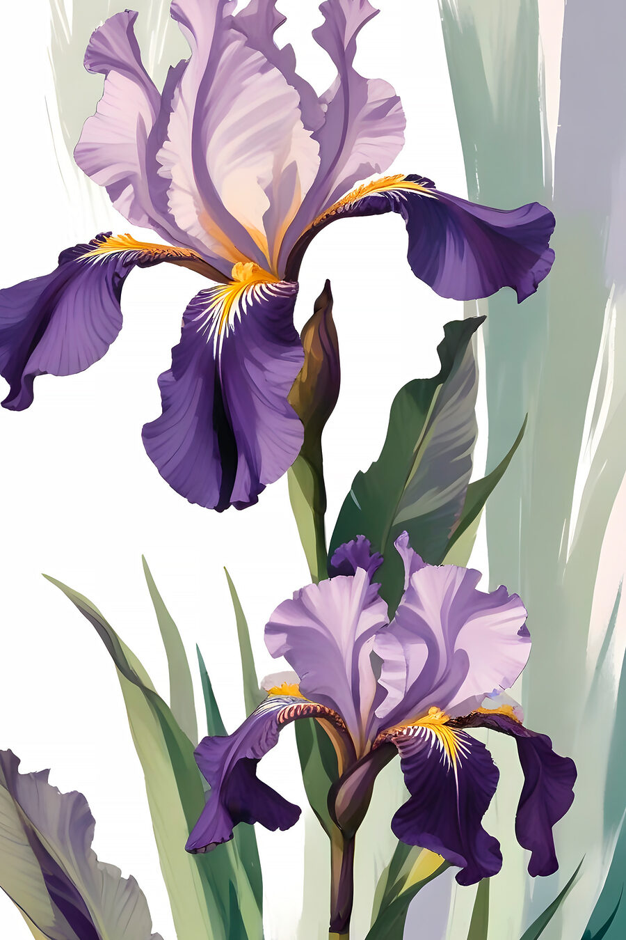 Un iris violet et jaune