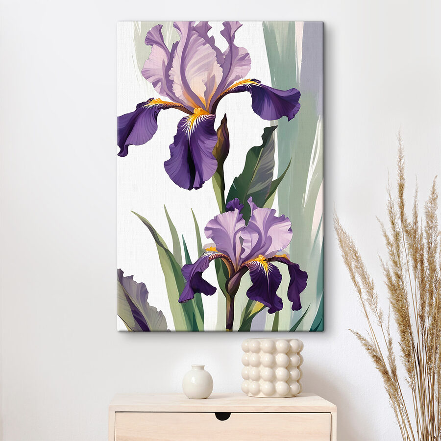 Un iris violet et jaune