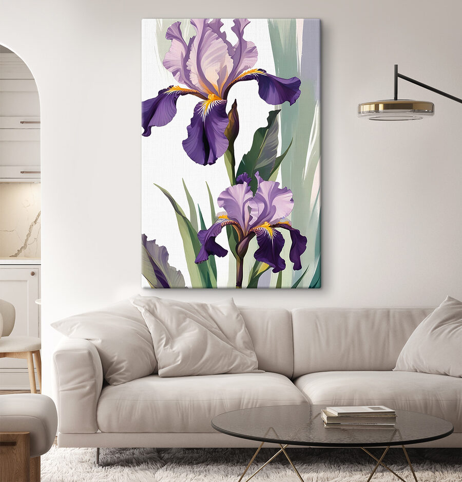 Un iris violet et jaune