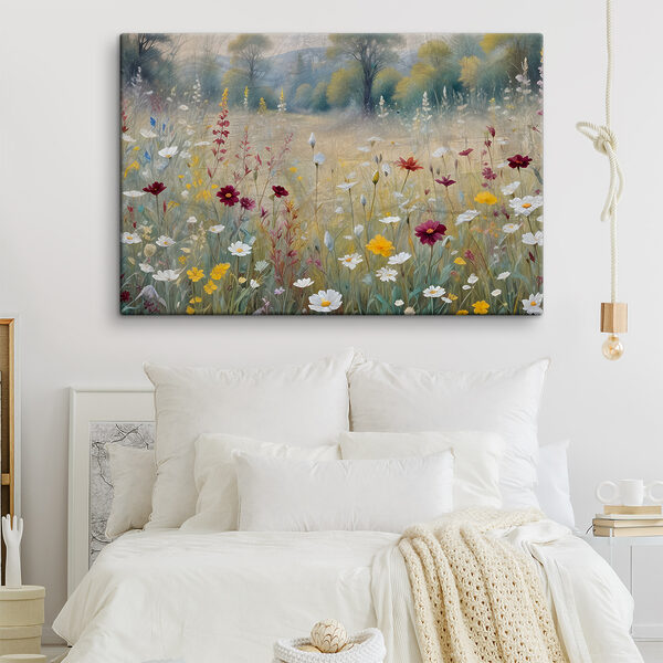 Peinture de fleurs dans un champ Peinture de fleurs dans un champ
