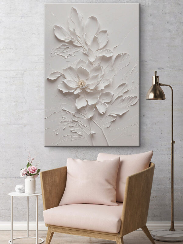 Une fleur blanche avec des feuilles Une fleur blanche avec des feuilles
