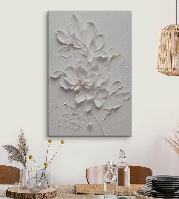Une fleur blanche avec des feuilles Une fleur blanche avec des feuilles